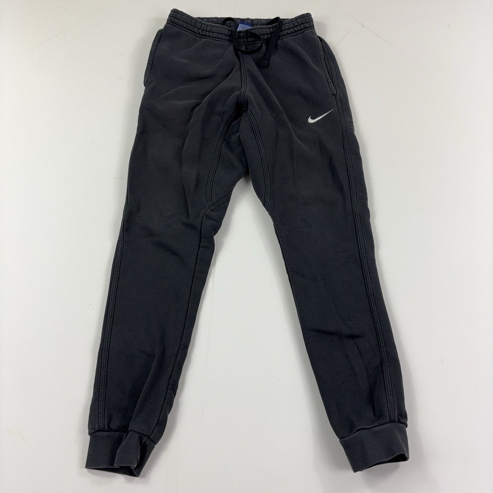 Nike Pants Mens Small Gray Fleece Joggers Sweatpants Swoosh Pockets 826431-010